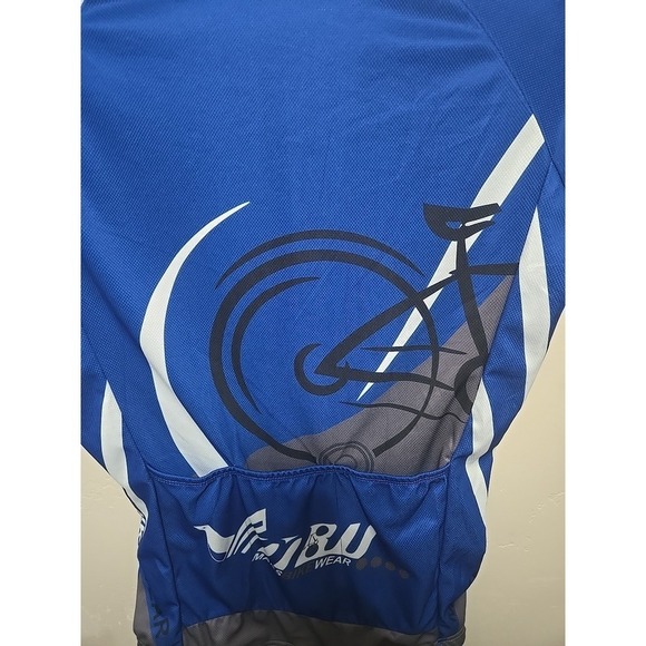 Maks Men's Cycling Jersey Medium Blue MTB Road Bike Short Sleeve Performance - Picture 8 of 16